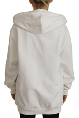 Dolce & Gabbana White Hoodie Pullover Embroidered Sweater -   -  Dolce & Gabbana.