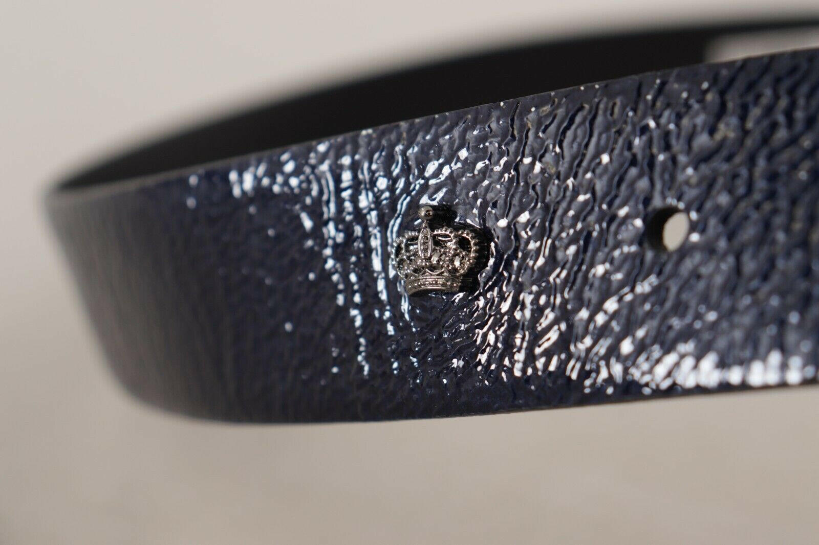 Dolce & Gabbana Blue Patent Leather Vernice Silver Logo Buckle Belt -   -  Dolce & Gabbana. Dolce & Gabbana Blue Patent Leather Vernice Silver Logo Buckle Belt -   -  Dolce & Gabbana.