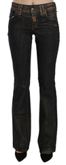 John Galliano Black Washed Mid Waist Flared Denim Pants Cotton -   -  John Galliano.