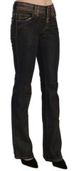 John Galliano Black Washed Mid Waist Flared Denim Pants Cotton -   -  John Galliano.