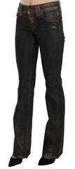 John Galliano Black Washed Mid Waist Flared Denim Pants Cotton -   -  John Galliano.