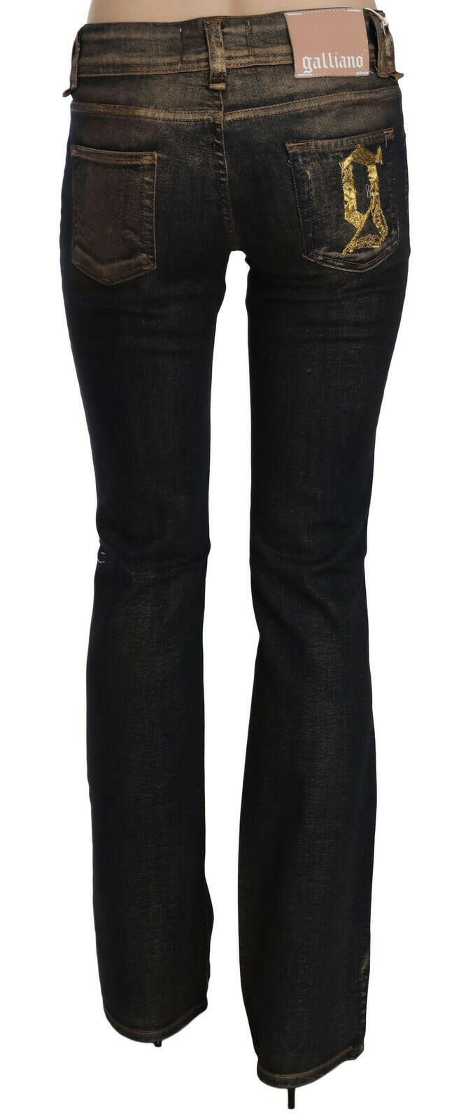 John Galliano Black Washed Mid Waist Flared Denim Pants Cotton -   -  John Galliano. John Galliano Black Washed Mid Waist Flared Denim Pants Cotton -   -  John Galliano.
