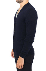 Ermanno Scervino Blue Wool Cashmere Cardigan Pullover Sweater -   -  Ermanno Scervino.