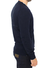 Ermanno Scervino Blue Wool Cashmere Cardigan Pullover Sweater -   -  Ermanno Scervino.