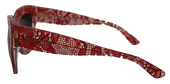 Dolce & Gabbana Red Lace Acetate Rectangle Shades DG4231Sunglasses -  Jewellery, Women -  Dolce & Gabbana.