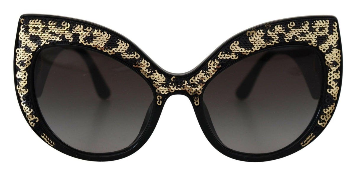 Dolce & Gabbana Black Gold Sequin Butterfly Polarized DG4326 Sunglasses -  Jewellery, Women -  Dolce & Gabbana.