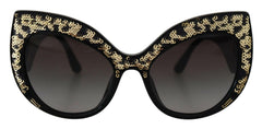 Dolce & Gabbana Black Gold Sequin Butterfly Polarized DG4326 Sunglasses -  Jewellery, Women -  Dolce & Gabbana.