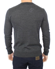 Ermanno Scervino Gray Wool Blend V-neck Pullover Sweater -   -  Ermanno Scervino.