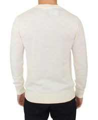 Ermanno Scervino Off White Wool Blend V-neck Pullover Sweater -   -  Ermanno Scervino.