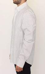 Ermanno Scervino White Black Striped Regular Fit Casual Shirt -   -  Ermanno Scervino.