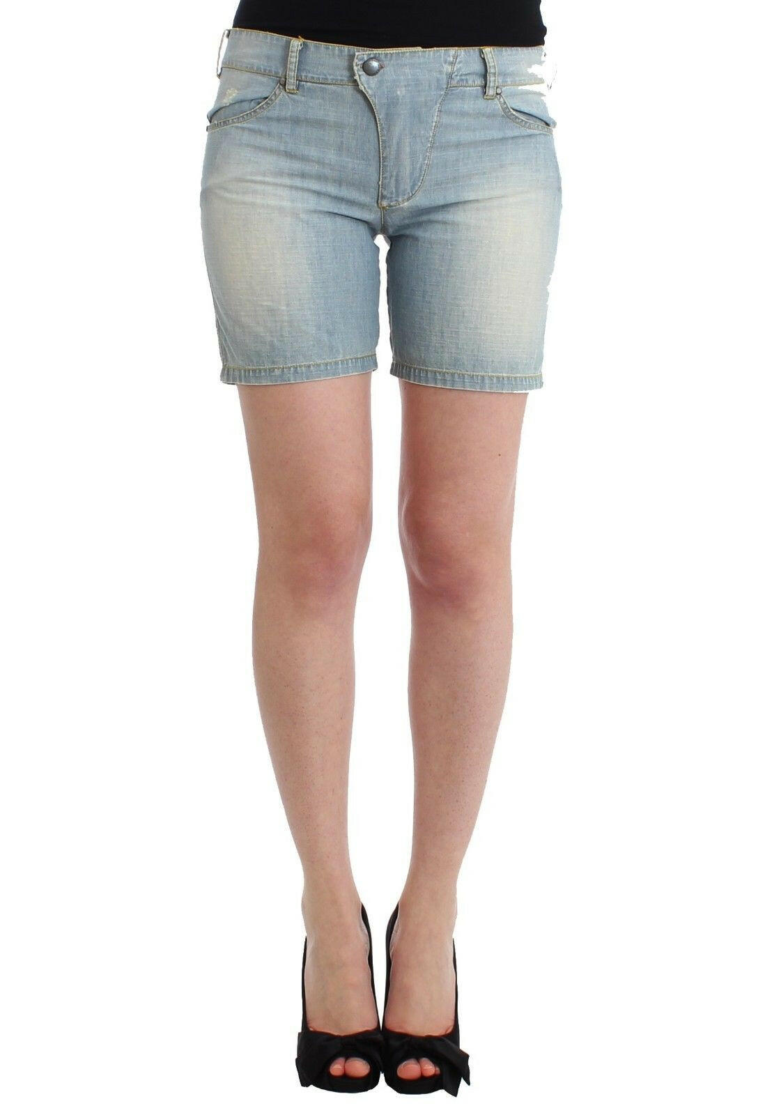 Ermanno Scervino Beachwear Blue Denim City Casual Dress Shorts -   -  Ermanno Scervino.