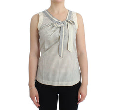Ermanno Scervino Beachwear Striped Top Blouse Shirt Bow Tank - - Ermanno Scervino.