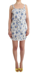 Ermanno Scervino Beachwear Blue Floral Beach Mini Dress Short -   -  Ermanno Scervino.