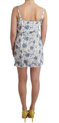 Ermanno Scervino Beachwear Blue Floral Beach Mini Dress Short -   -  Ermanno Scervino.