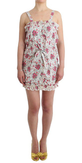 Ermanno Scervino Beachwear Pink Floral Beach Mini Dress Short -   -  Ermanno Scervino.