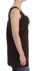 Ermanno Scervino Beachwear Brown Cotton Stretch Tunic Dress -   -  Ermanno Scervino.