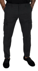 Dolce & Gabbana Gray Checked Cargo Trousers Stretch Pants -   -  Dolce & Gabbana.