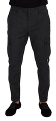 Dolce & Gabbana Gray Checked Cargo Trousers Stretch Pants -   -  Dolce & Gabbana.
