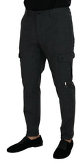Dolce & Gabbana Gray Checked Cargo Trousers Stretch Pants -   -  Dolce & Gabbana.