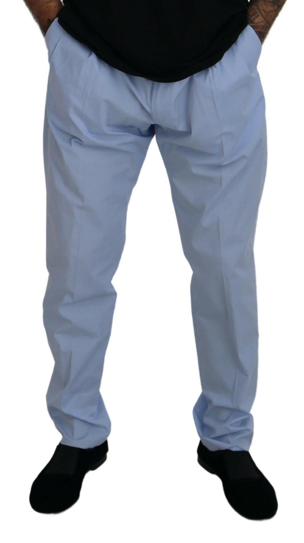 Dolce & Gabbana Blue Cotton Stretch Trousers Chinos Pants -   -  Dolce & Gabbana. Dolce & Gabbana Blue Cotton Stretch Trousers Chinos Pants -   -  Dolce & Gabbana.