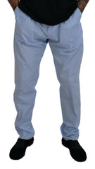 Dolce & Gabbana Blue Cotton Stretch Trousers Chinos Pants -   -  Dolce & Gabbana.