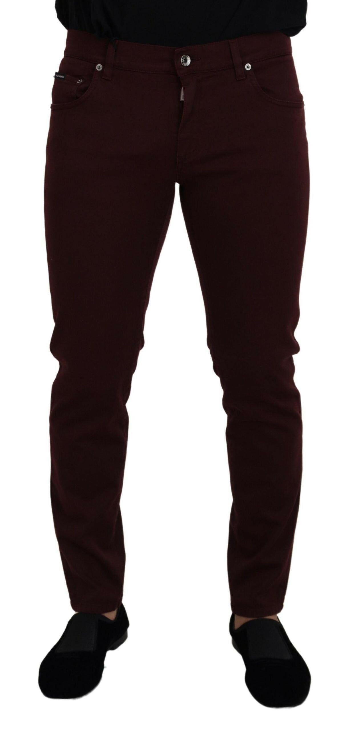 Dolce & Gabbana Bordeaux Cotton Stretch GOLD Denim Jeans -   -  Dolce & Gabbana.