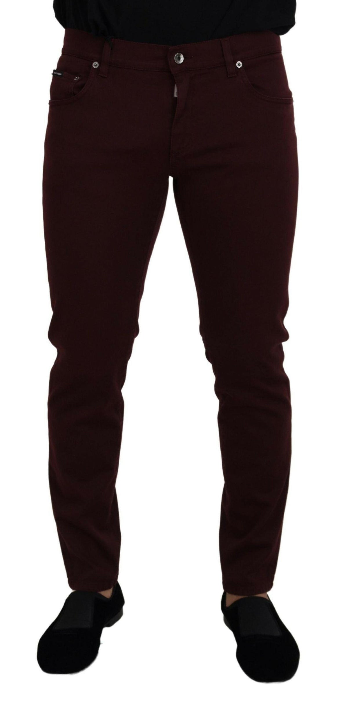 Dolce & Gabbana Bordeaux Cotton Stretch GOLD Denim Jeans -   -  Dolce & Gabbana.