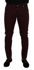 Dolce & Gabbana Bordeaux Cotton Stretch GOLD Denim Jeans -   -  Dolce & Gabbana.