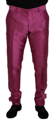 Dolce & Gabbana Pink Silk Slim Trousers Dress Formal Pants -   -  Dolce & Gabbana.