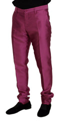 Dolce & Gabbana Pink Silk Slim Trousers Dress Formal Pants -   -  Dolce & Gabbana.