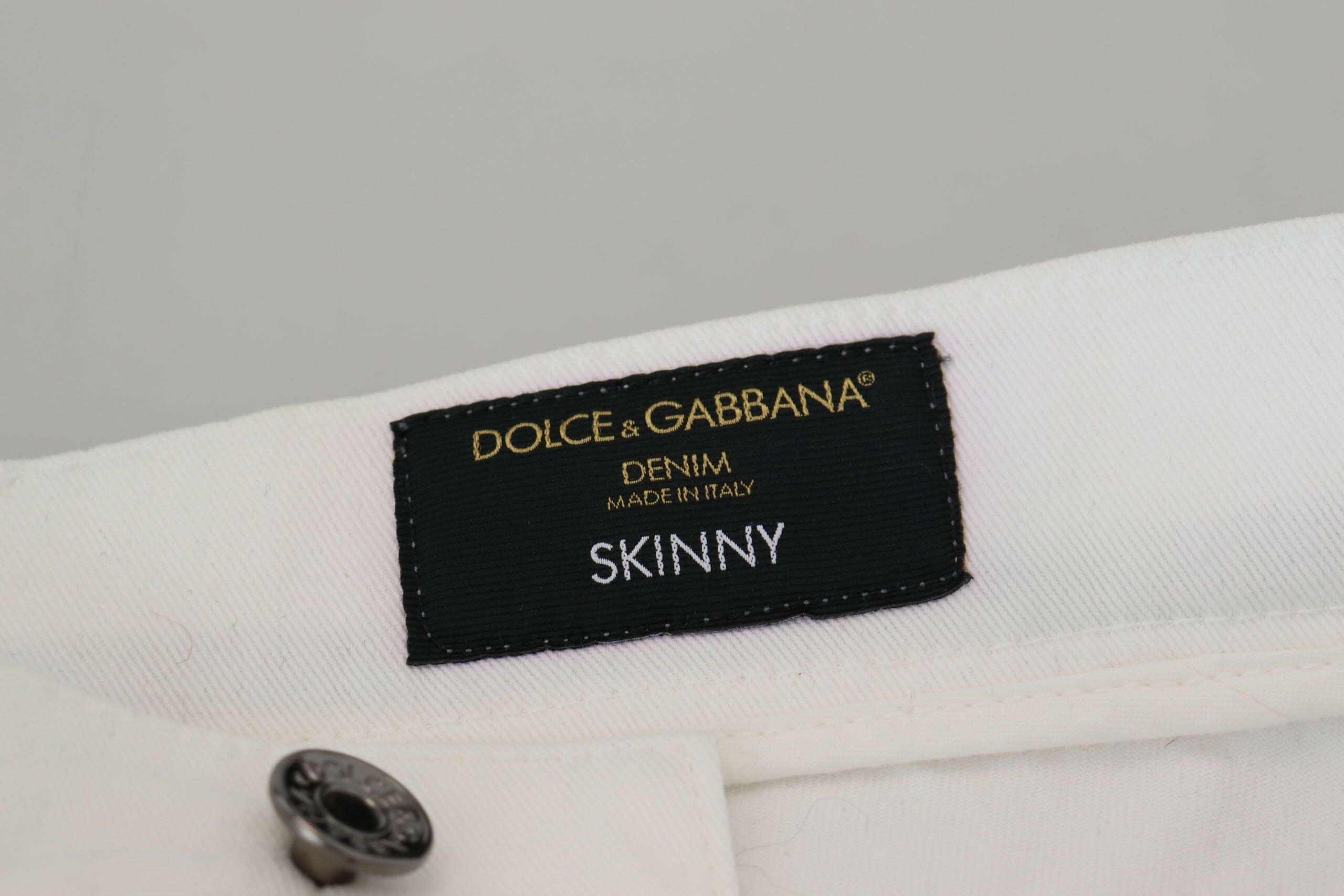 Dolce & Gabbana White Slim Skinny Stretch Cotton Denim Jeans -   -  Dolce & Gabbana. Dolce & Gabbana White Slim Skinny Stretch Cotton Denim Jeans -   -  Dolce & Gabbana.