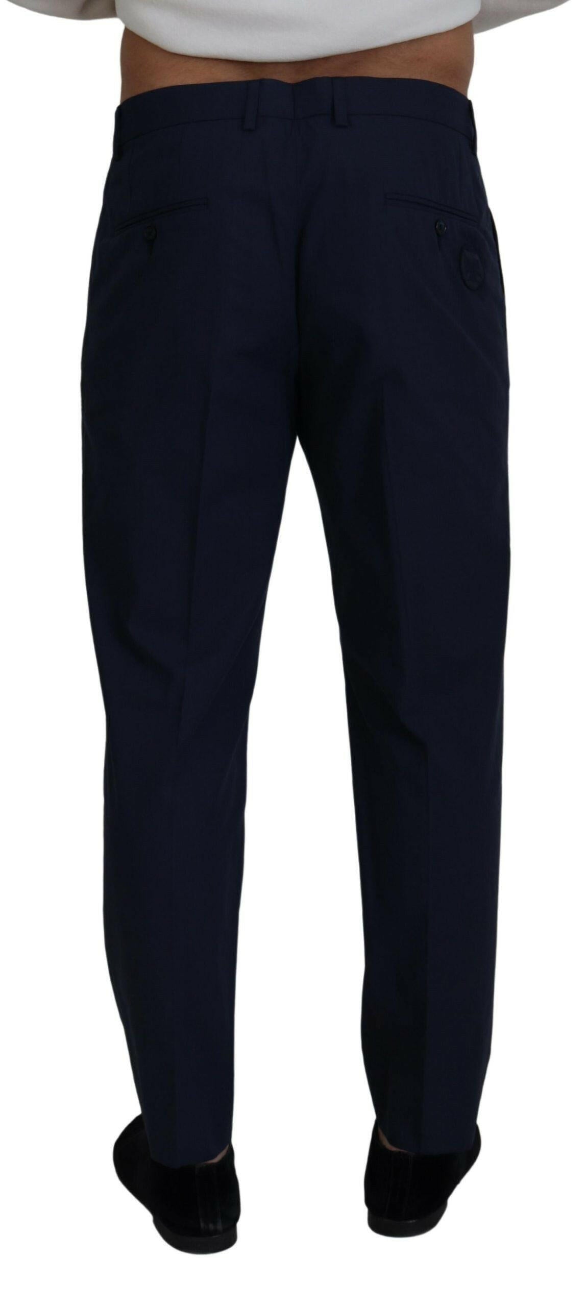 Dolce & Gabbana Blue Cotton Slim Trousers Chinos Pants -   -  Dolce & Gabbana. Dolce & Gabbana Blue Cotton Slim Trousers Chinos Pants -   -  Dolce & Gabbana.