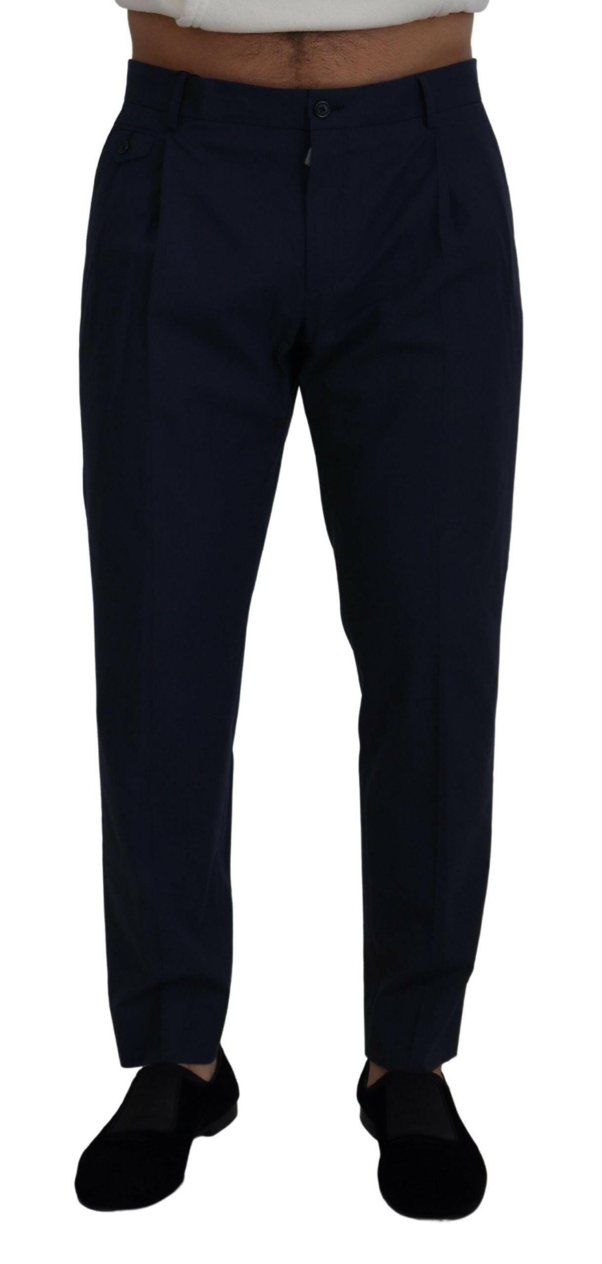 Dolce & Gabbana Blue Cotton Slim Trousers Chinos Pants -   -  Dolce & Gabbana.
