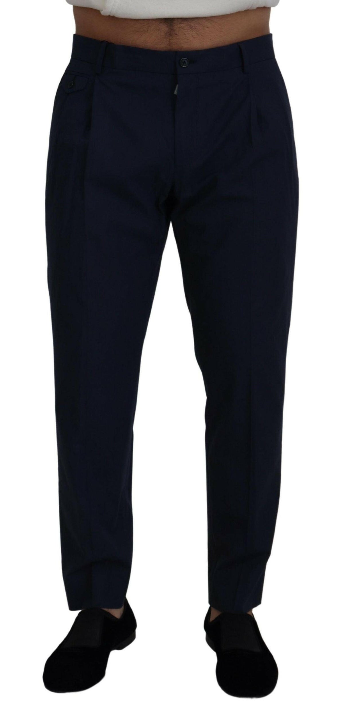 Dolce & Gabbana Blue Cotton Slim Trousers Chinos Pants -   -  Dolce & Gabbana.