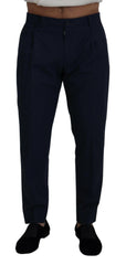 Dolce & Gabbana Blue Cotton Slim Trousers Chinos Pants -   -  Dolce & Gabbana.