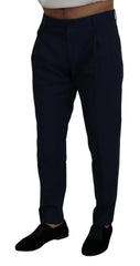 Dolce & Gabbana Blue Cotton Slim Trousers Chinos Pants -   -  Dolce & Gabbana.
