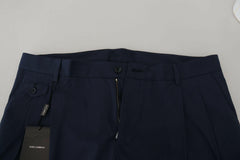 Dolce & Gabbana Blue Cotton Slim Trousers Chinos Pants -   -  Dolce & Gabbana.