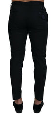 Dolce & Gabbana Blue Stretch Cotton Slim Trousers Chinos Pants -   -  Dolce & Gabbana.
