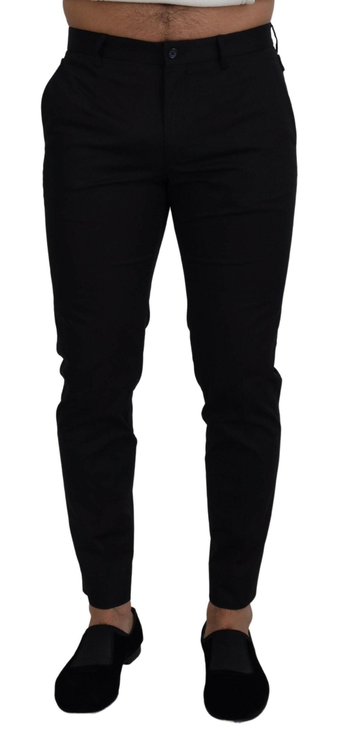 Dolce & Gabbana Blue Stretch Cotton Slim Trousers Chinos Pants -   -  Dolce & Gabbana.