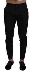 Dolce & Gabbana Blue Stretch Cotton Slim Trousers Chinos Pants -   -  Dolce & Gabbana.
