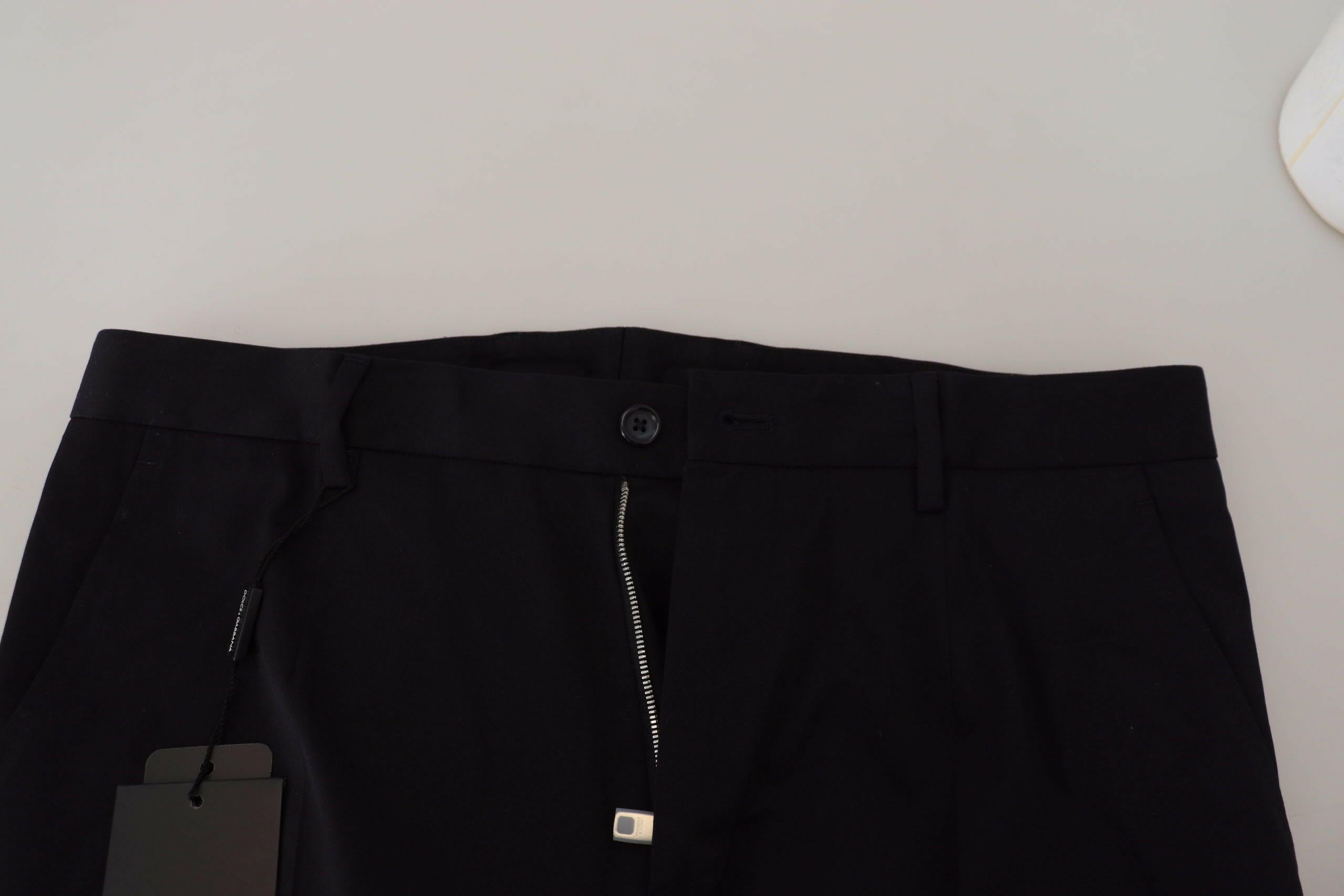 Dolce & Gabbana Blue Stretch Cotton Slim Trousers Chinos Pants -   -  Dolce & Gabbana. Dolce & Gabbana Blue Stretch Cotton Slim Trousers Chinos Pants -   -  Dolce & Gabbana.