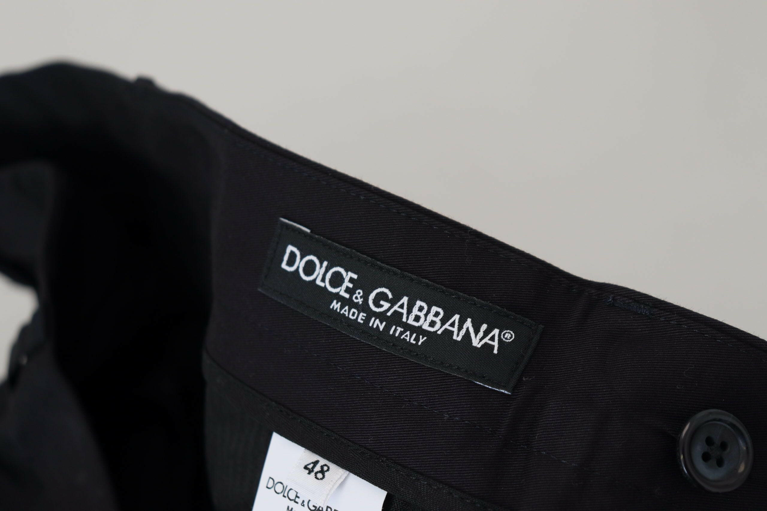 Dolce & Gabbana Blue Stretch Cotton Slim Trousers Chinos Pants -   -  Dolce & Gabbana. Dolce & Gabbana Blue Stretch Cotton Slim Trousers Chinos Pants -   -  Dolce & Gabbana.