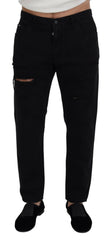 Dolce & Gabbana Black Loose Regular Torn Cotton Jeans -   -  Dolce & Gabbana.