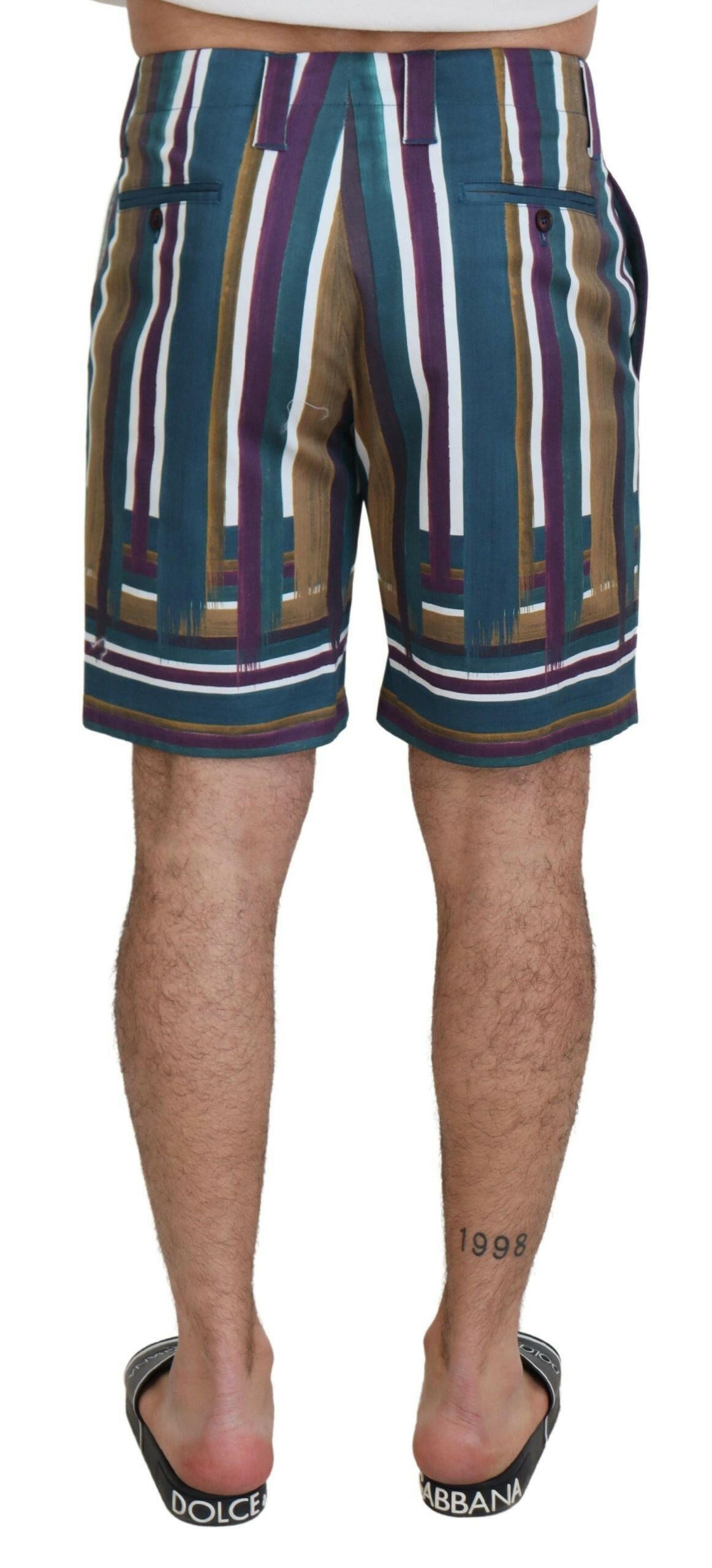 Dolce & Gabbana Multicolor Striped Stretch Cotton Shorts -   -  Dolce & Gabbana. Dolce & Gabbana Multicolor Striped Stretch Cotton Shorts -   -  Dolce & Gabbana.