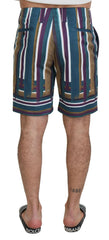 Dolce & Gabbana Multicolor Striped Stretch Cotton Shorts -   -  Dolce & Gabbana.