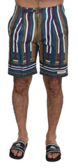 Dolce & Gabbana Multicolor Striped Stretch Cotton Shorts -   -  Dolce & Gabbana.