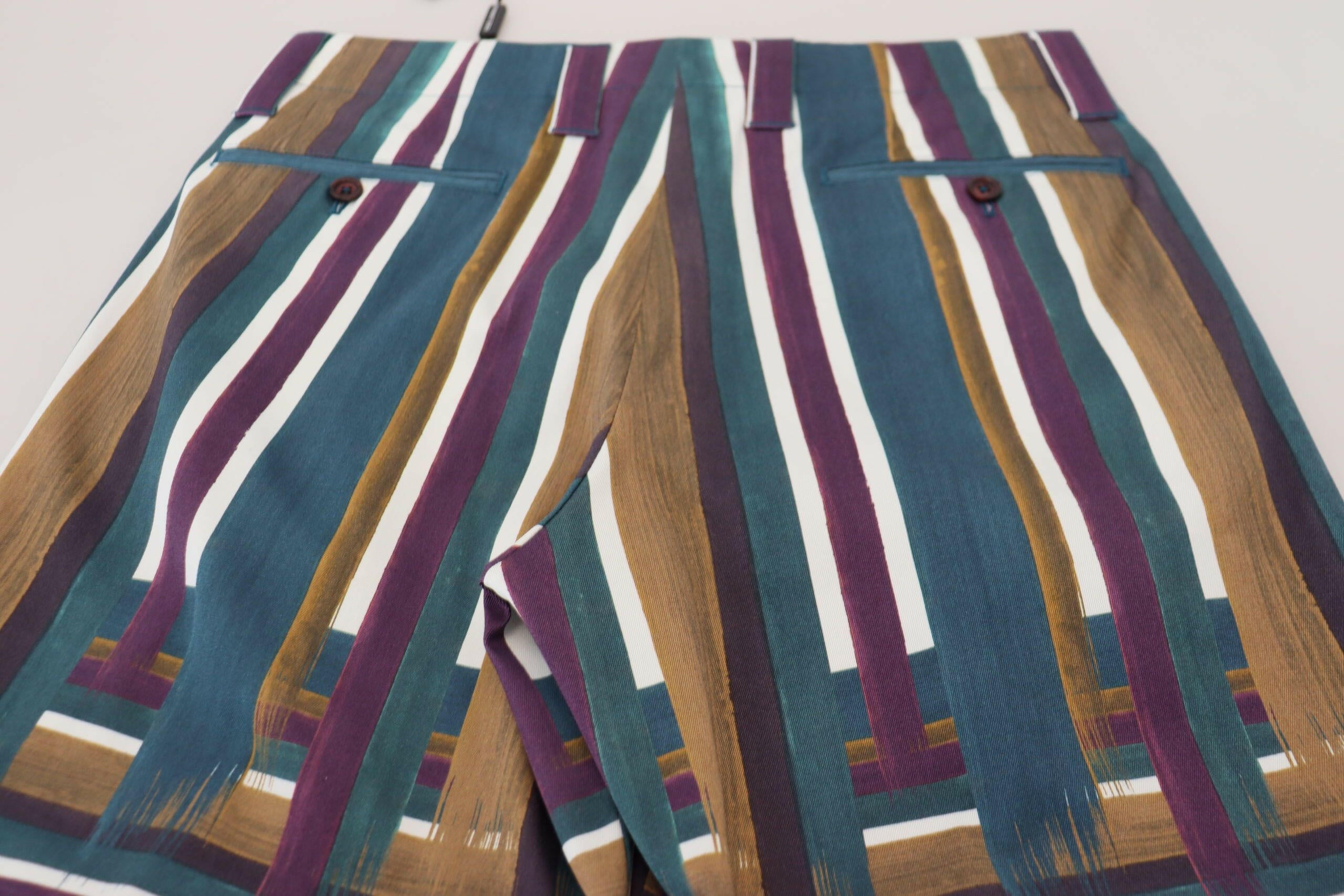 Dolce & Gabbana Multicolor Striped Stretch Cotton Shorts -   -  Dolce & Gabbana. Dolce & Gabbana Multicolor Striped Stretch Cotton Shorts -   -  Dolce & Gabbana.