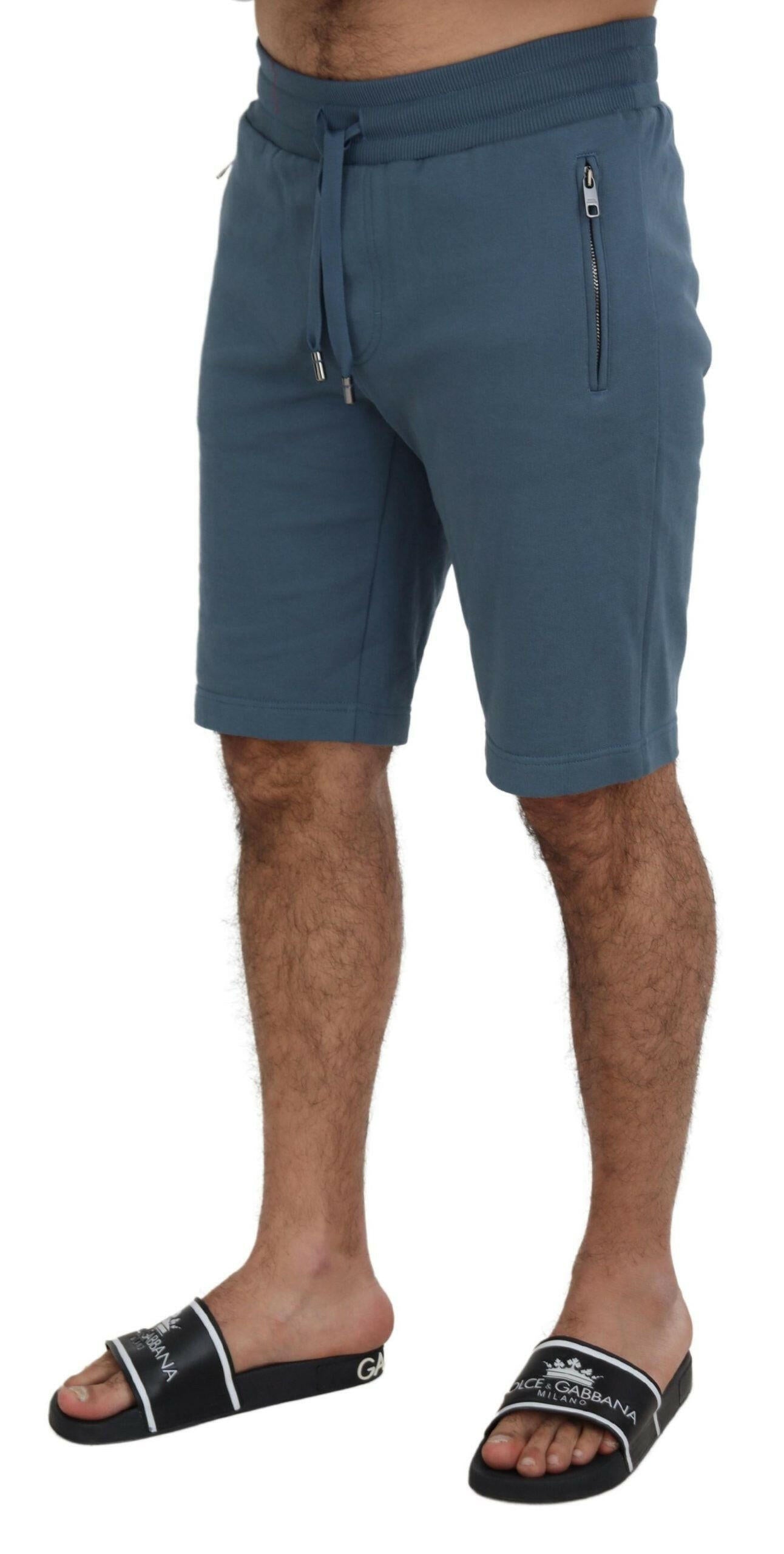 Dolce & Gabbana Blue Cotton Bermuda Casual Mens Shorts -   -  Dolce & Gabbana. Dolce & Gabbana Blue Cotton Bermuda Casual Mens Shorts -   -  Dolce & Gabbana.