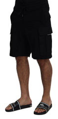 Dolce & Gabbana Black Cotton Bermuda Cargo Shorts -   -  Dolce & Gabbana.