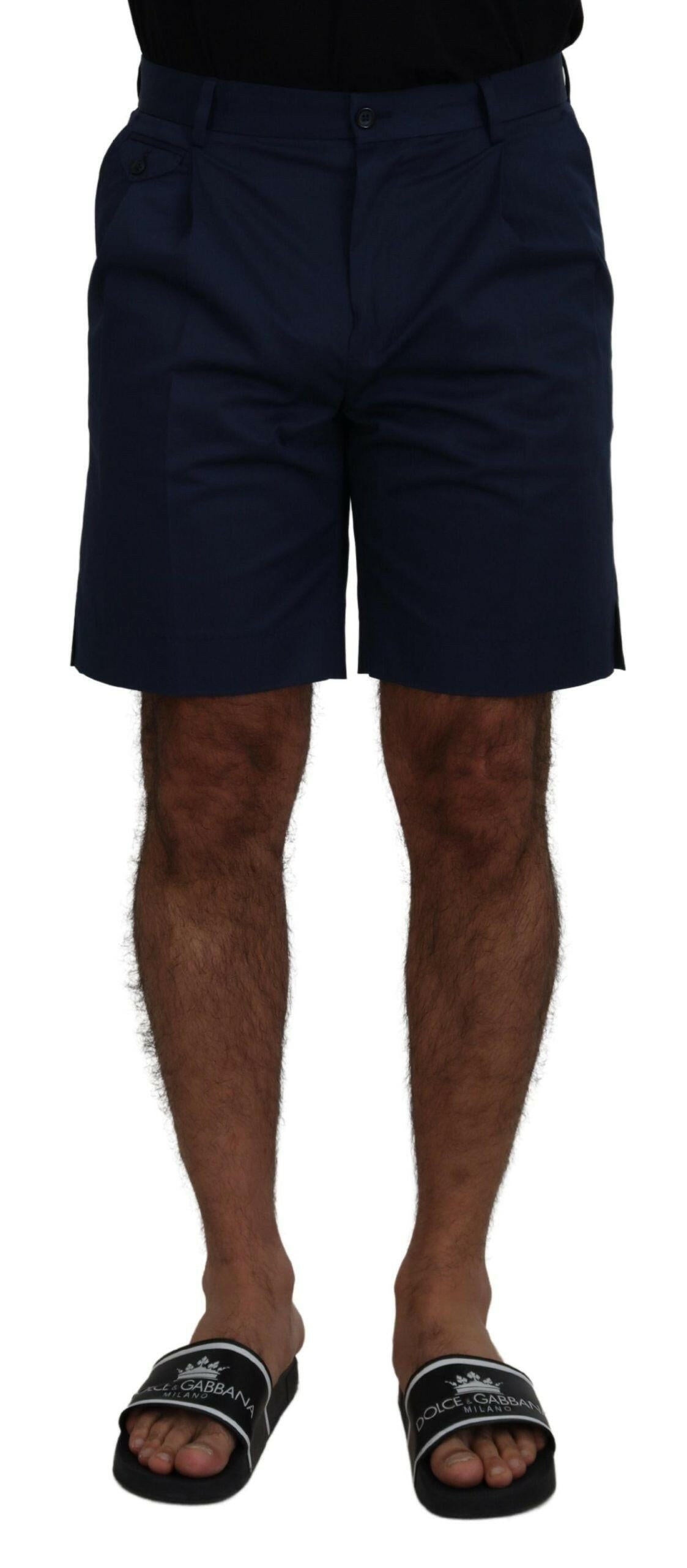 Dolce & Gabbana Blue Chinos Cotton Stretch Casual Shorts -   -  Dolce & Gabbana.